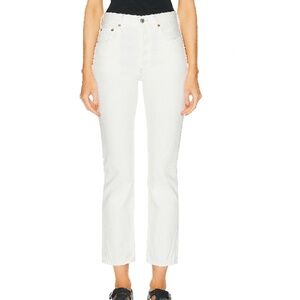 Citizen of Humanity Charlotte Straight Jeans in White/Panna Cotta